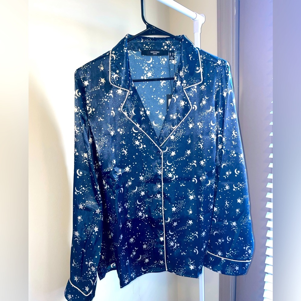 ASOS (Vera Moda) Long Sleeve Cosmic Print Pajama TOP (top only) 💥NEW💥 US 14